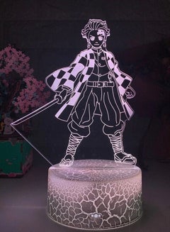Buy Acrylic LED Multicolor Night Light Demon Slayer Kimetsu No Yaiba Tanjiro Kamado Figure Lamp in UAE