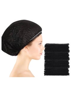 Buy 200 Pcs Disposable Hair Hat Net Cap Non-Woven Head Cover Hat For Food Catering Kitchen And Restaurants Hair Net Black in UAE