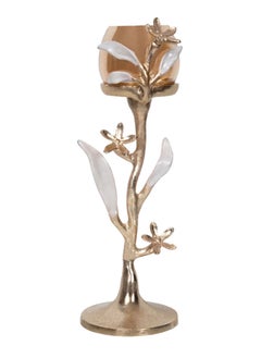 Buy Ode Candle Holder, Gold & Beige – 11x35 cm in UAE