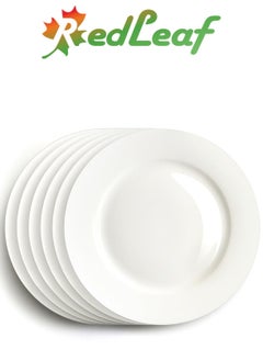 Buy Fine Kitchen Ceramic Dinner Plate, Steak Plate, Round Dessert Plate or Salad Plate White Plates (6pcs) in Saudi Arabia