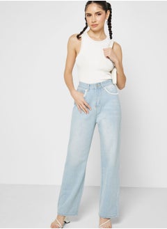 Buy Bleached Straight Fit Jeans in UAE