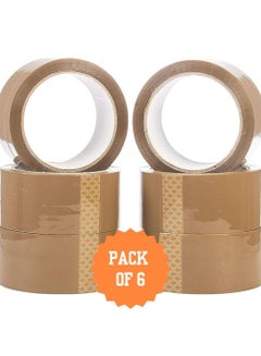 Buy 6 Rolls 2" wide 45 yards Brown Premium Quality Tape for All Purpose use -Heavy Duty Packaging, Shipping, Moving, Sealing - Stronger & Thicker items, Office and Home. in UAE