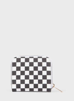 Buy Women'S Checkerboard Patterned Faux Leather Wallet in UAE