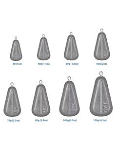 Buy 8-Piece Fishing Weights Sinkers No Roll Sinkers Lead Weights No Snag Flat Inline Sinkers for Catfishing Rigs(30g/40g/50g/60g/70g/80g/100g/120g) in Saudi Arabia