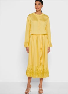 Buy Puff Sleeves Self Tie Dress in Saudi Arabia