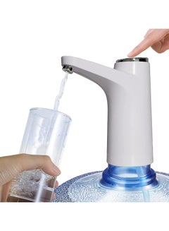 اشتري مضخة زجاجة مياه - مفتاح مياه الشرب USB قابل لإعادة الشحن، زجاجة مياه كهربائية محمولة للمكتب والمطبخ المنزلي لمضخة مياه الشرب لزجاجة جالون عالمية (أبيض) في الامارات
