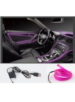 Buy Neon Rope Car Party Dance With LED Cold Light Atmosphere Decorative Lights Inner Cold Light Light Strip Decorative Lights Retrofit Purple – 3M in Saudi Arabia