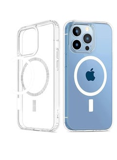 Buy Magnetic Clear Back Designed for iPhone 13 Pro Max Clear Phone Case Compatible with Magsafe, Slim Protective Cover in UAE