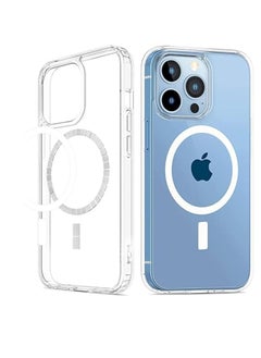 Buy Magnetic Clear Back Designed for iPhone 13 Pro Max Clear Phone Case Compatible with Magsafe, Slim Protective Cover in UAE