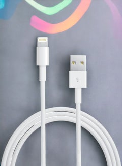 Buy Lightning To USB Cable 1 Meter 8 Pin To USB Data Sync Charger Cable For iPhone White in Saudi Arabia