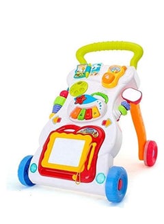 اشتري 4 in 1 Children Music Walker Baby Learn Walk Stand Trolley Toys Drawing Board Music Instrument Mini Phone في السعودية
