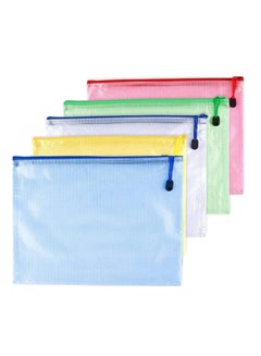 اشتري Mesh Zipper Pen A3 Size 10Pcs for Office Supplies Waterproof Tear-Resistant Plastic File Colorful Document Bag Zip File Folders Pockets Travel Bags Zipper Pouches في الامارات