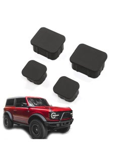 اشتري Crash Bar End Caps Front Axle Plug, 4Pcs Black Rubber Stopper Cover Protection for Ford Bronco Accessories 2021-2024, Bumper Plug Mudproof Dust Caps Compatible with Ford Bronco في السعودية