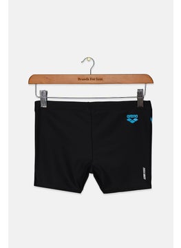 Buy Men Brand Logo Drawstring Swim Trucks, Black and Turquoise in Saudi Arabia