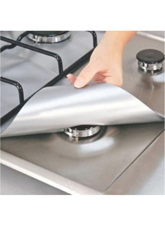 Buy Reusable Non-Stick Silver Stovetop Protectors - 4 Pack in UAE