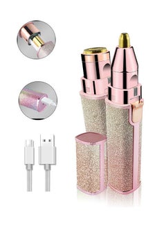 Buy Eyebrow Hair Remover USB Rechargeable 2 in 1 Eyebrow Trimmer Eyebrow Razor Tool in Saudi Arabia