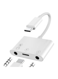 Buy USB C to 3.5mm Audio Adapter, Charger/Headphone and AUX Port (3-in-1) Type-C ​Earbud Splitter Dongle Compatible with Samsung Apple iPhone15 Pro Max Plus/iPad 10/Air4/5/Mini6/Pro 12/HUAWEI in UAE