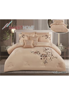Buy Nephrin bedding set, luxurious embroidered microfiber quilt, with high quality, suitable for all seasons, consisting of 8 pieces in Saudi Arabia