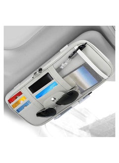 Buy Car Sun Visor Organizer, Car Truck SUV Storage Pouch Registration Holder,Auto Interior Accessories Leather Pocket Organizer with Multi-Pocket Net Zipper for Card License Pen Key Document Sunglasses in Saudi Arabia