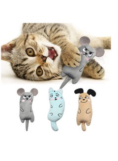 Buy Catnip Toys, Cat Toys, 3 PACK Bite Resistant Catnip Toys, Catnip Filled Cartoon Mice, Cat Teething Toy, Soft Plush Cat Toys, Interactive Kitten Catnip Toy, for Cats Kittens Puppies in Saudi Arabia