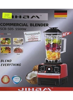 اشتري 15-Speeds Multifunctional Countertop Blender Ice Shaver Food Grinder 2.5L 5500W SC-1589 Black Red في الامارات