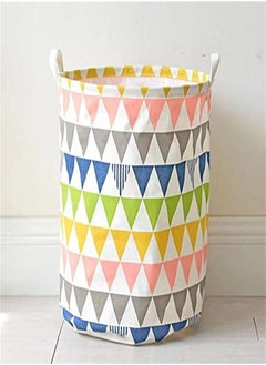 Buy Geometric Pattern Laundry Hamper Bag Multicolour in UAE