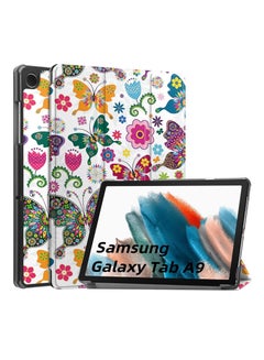 Buy Trifold Smart Cover Protective Slim Case for Samsung Galaxy Tab A9 Butterfly in Saudi Arabia