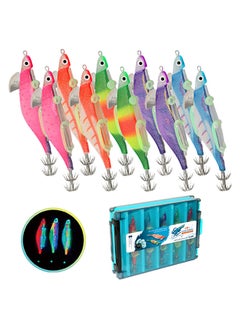 اشتري 10pcs Luminous Artificial Lure with Squid Hooks في الامارات