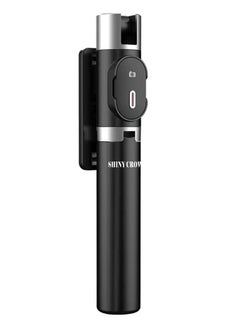 Buy Shiny Crown Selfie Stick Bluetooth Remote Shutter (BLACK) in UAE