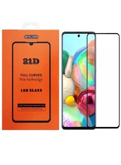 Buy For Samsung Galaxy A71 21D Tempered Glass Full Screen Protector (Black) in Egypt