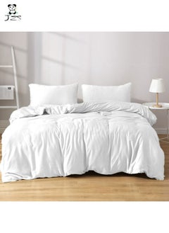 Buy Duvet Cover Set King Size Solid Color (1 Duvet Cover 220x240cm and 2 pillowcases 50x75cm) in Saudi Arabia