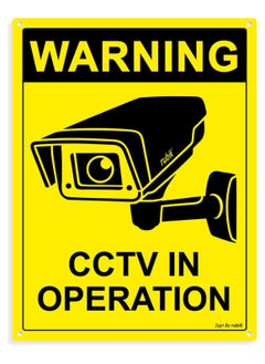 اشتري Warning CCTV in Operation Sign 20x15cm, Reflective UV Protected Weather Resistant Plastic Video Surveillance Sign (1pc, English Only) في الامارات