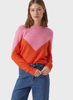 Buy Color Block Knitted Sweater in Saudi Arabia
