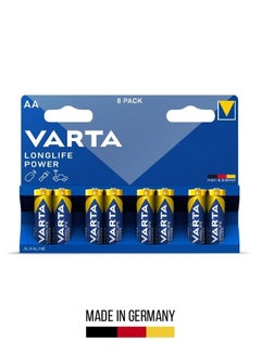 Buy Varta Longlife Power AA Alkaline Battery for Reliable and Long-lasting Performance (8-Pack) in UAE