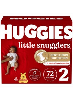 Buy Huggies Size 2 Diapers, Little Snugglers Baby Diapers, Size 2 (12-18 lbs), 72 Count in UAE