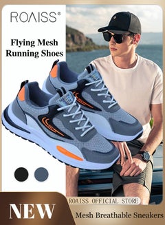 Buy Men Athletic Shoes Flyknit Mesh Men Sports Shoes Lightweight Breathable and Comfortable Running Shoes in Saudi Arabia