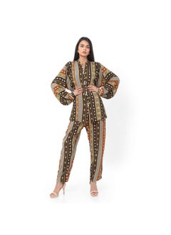 Buy PRINTED VISCOSE CASUAL ELEGANT CO-ORD SET FOR WOMENS ARABIC KAFTAN JALABIYA in UAE