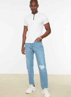 Buy Distressed Relaxed Fit Jeans in Saudi Arabia