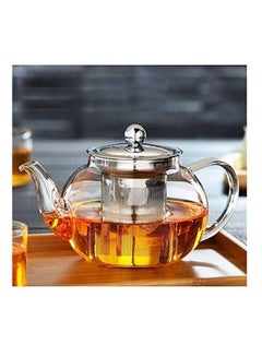 Buy Borosilicate Glass Teapot With Heat Resistant Stainless Steel Infuser Tea Pot 1500 ml in UAE