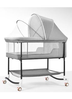 Buy Baby Bassinets Bedside Moveable Baby Crib Portable Bassinets for Safe Co-Sleeping Adjustable Baby Bed Grey in UAE