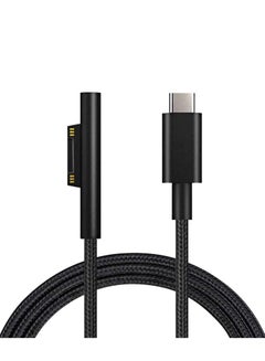 Buy Nylon Braided Surface Connect to USB C Charging Cable, Compatible with Microsoft Surface Pro 7/6/5/4/3 Go3/2/1 Laptop4/3/2/1, Must work with 45W 15V3A USB-C Charger (Black, 6ft) in UAE