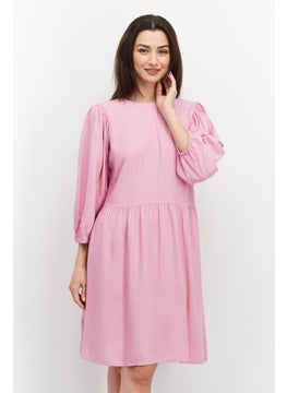 Buy Women Plain Midi Dress, Pink in UAE