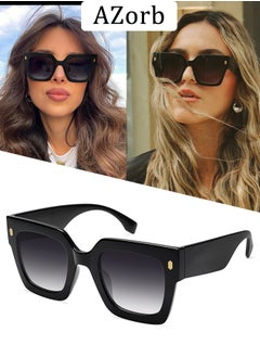 Buy Oversized Sunglasses Women Men Luxury Square Women Sun Glassess Men's Sunglass Big Large Eye Glasses Retro Ladies Eyewear for UV400 Protection Shades in Saudi Arabia