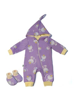 Buy Baby Unisex Hooded Jumpsuit with Socks in Egypt