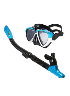 Zenoplige Mask Fins Snorkel Set Adults Men Women, Swim Goggles 180 Panoramic View Anti-Fog Anti-leak Dry Top Snorkel and Dive Flippers Kit with Gear