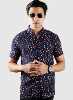 Buy Casual Trendy Printed Short Sleeves Shirt With Colorful Dots in UAE