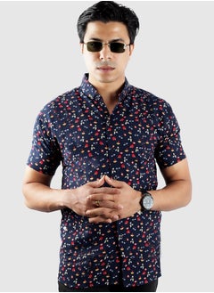 Buy Casual Trendy Printed Short Sleeves Shirt With Colorful Dots in UAE