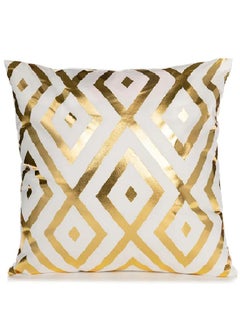 Buy Cushion Covers 18x18 inch for Home Decor Hot Stamping Sofa Cushion Pillow Cover (Dazzling Diamond Golden and White) in UAE