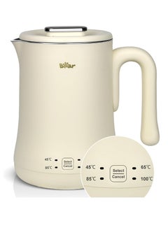 Buy Electric Kettle 0.6L 4 Temperatures Control 304 Stainless Steel 500W Dry Protection Anti-Scald Protection BPA Free 12h/30min Keep Warm Function Travel Kettle - Beige in UAE