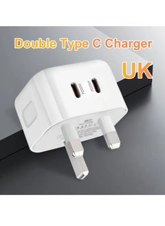 Buy 20W Dual Port Fast Charger with USB-C Plug – Compatible with iPhone 15/15 Pro/15 Pro Max/15 Plus/14/13/12/X/XS/XR, iPad Pro/Mini/Air in UAE